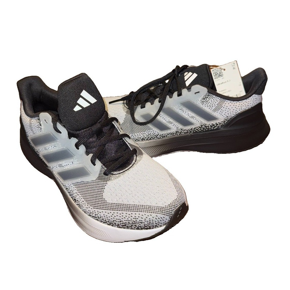 adidas UltraRun 5 J JS1096 Youth 6.5 Gray Black White Running Shoes NIB